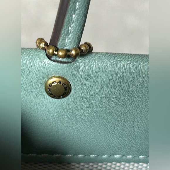 COACH 1941 Cashin Glovetanned Leather Mini Tote/Crossbody Bag in Sage - Picture 7 of 15